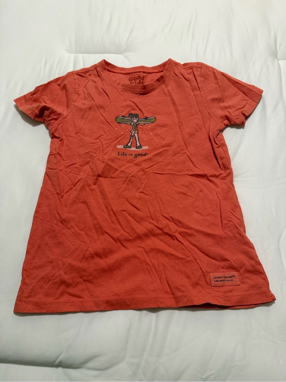 Life Is Good Orange Kids Surf Graphic Tee